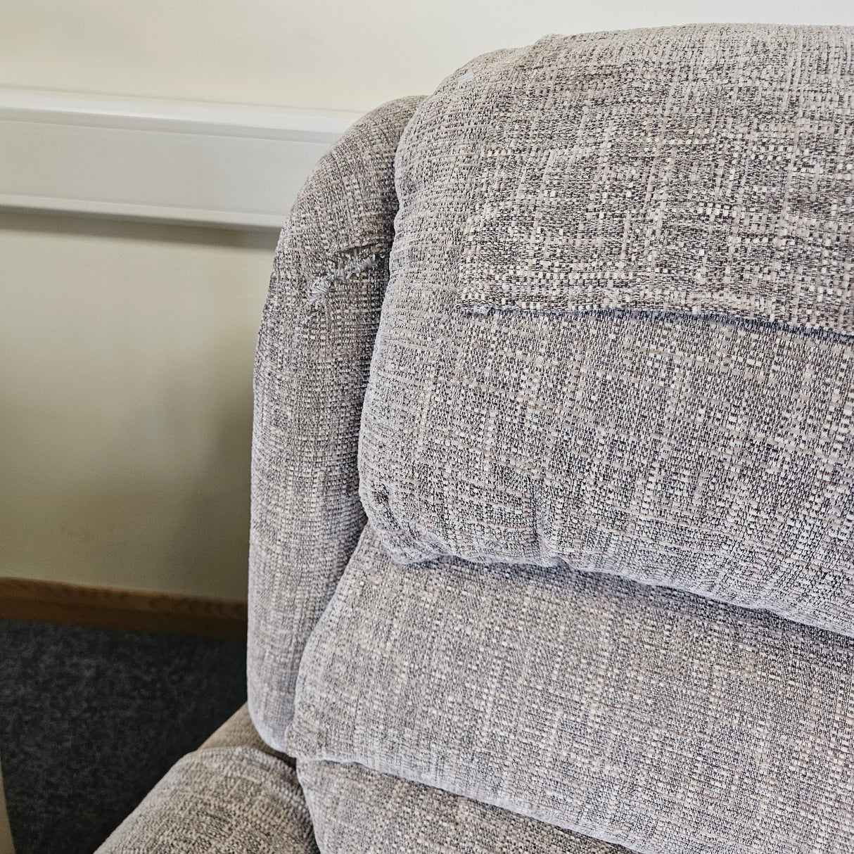 Close-up of a textured gray fabric