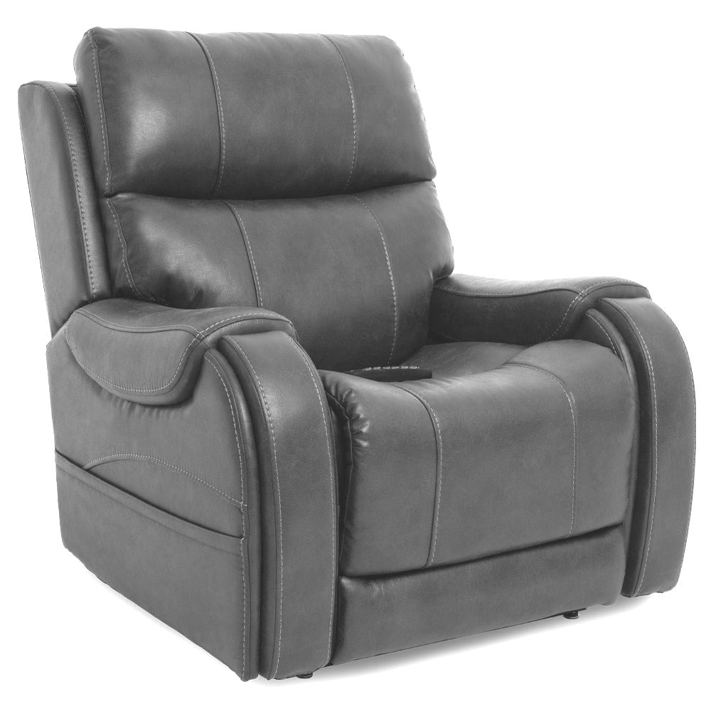 Atlas Leather Rise Recliner Chair head and lumbar support and wireless charging-Grey