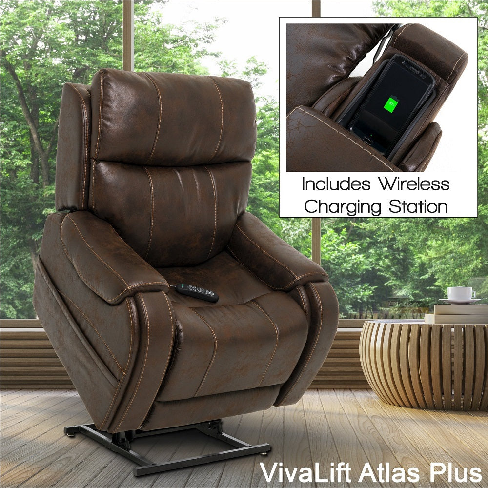 Atlas Rise Recliner Chair head and lumbar support and wireless charging