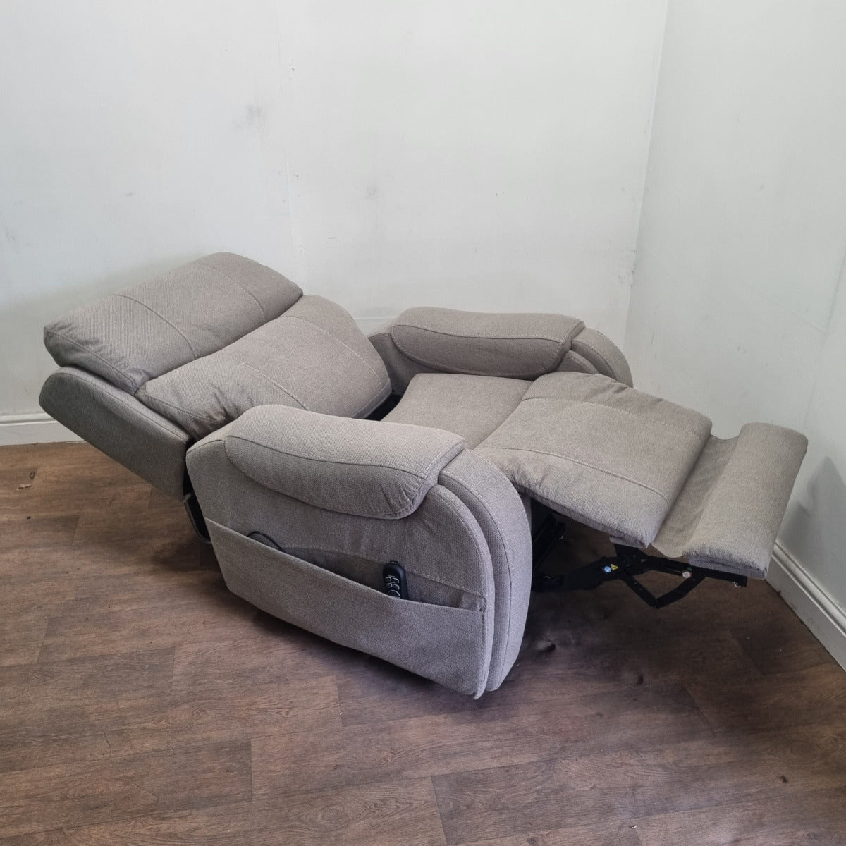 Atlas Fabric Rise Recliner Chair head and lumbar support and wireless charging
