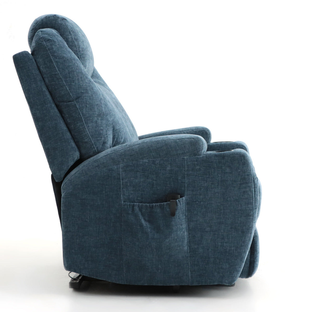 Burlington fabric dual motor riser recliner chair - Blue - Ex Demo