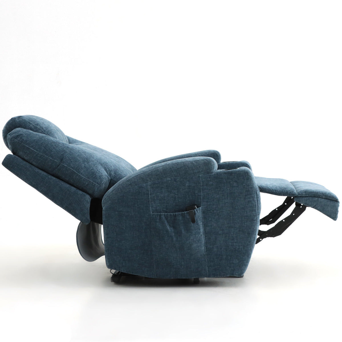 Burlington fabric dual motor riser recliner chair - Blue - Ex Demo