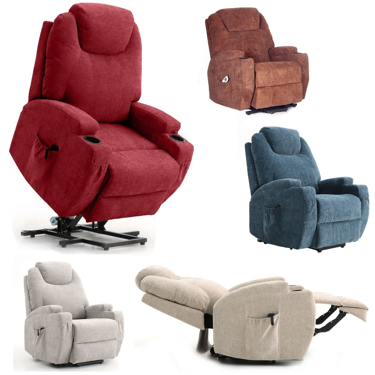 Burlington Fabric Dual Motor Riser Recliner Chair