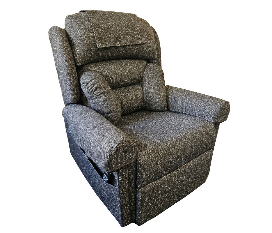 Gray recliner chair on a white background