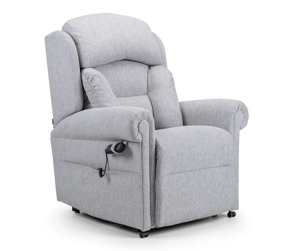 Gray recliner chair on a white background