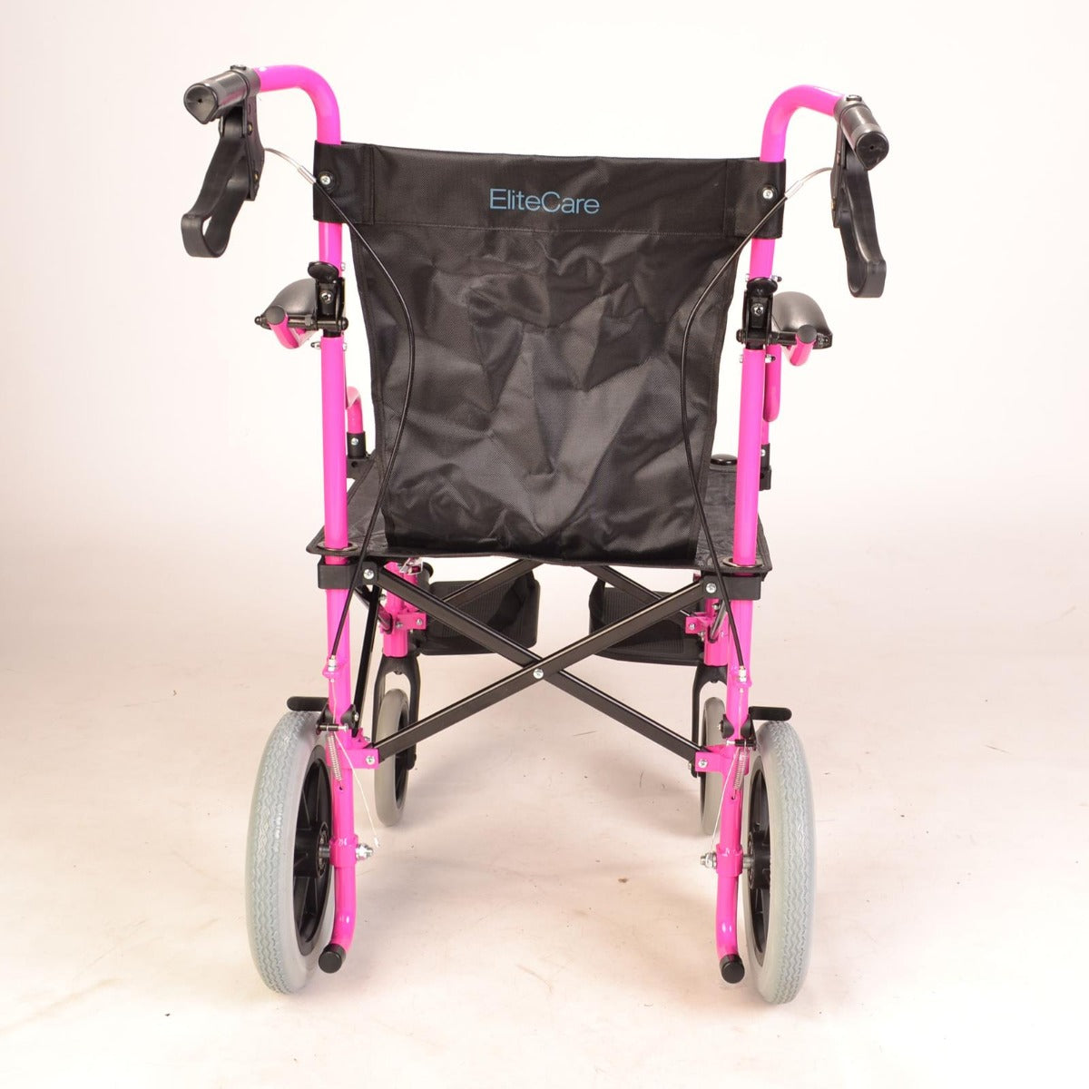 Deluxe Pink Wheelchair in a bag with handbrakes