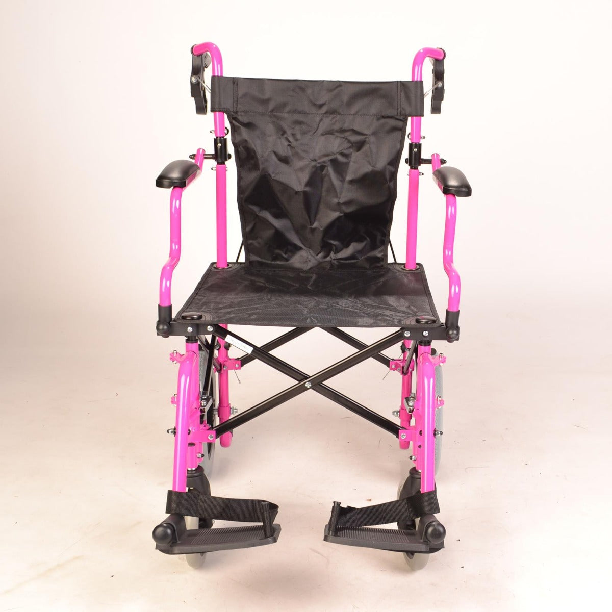 Deluxe Pink Wheelchair in a bag with handbrakes