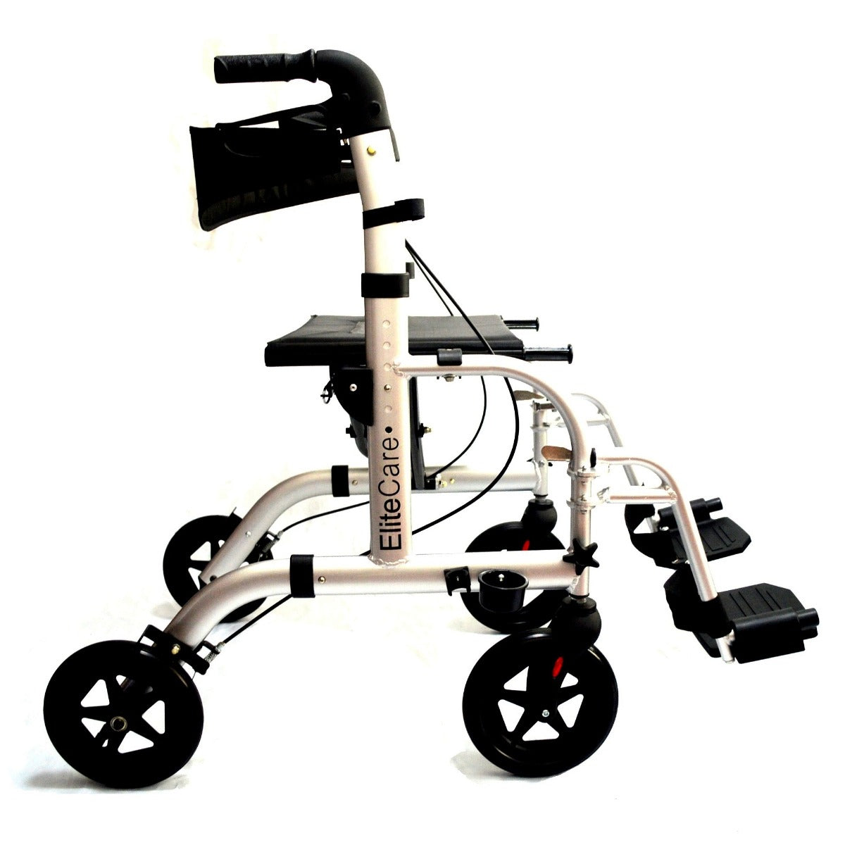 2 in 1 Rollator Wheelchair - Side View