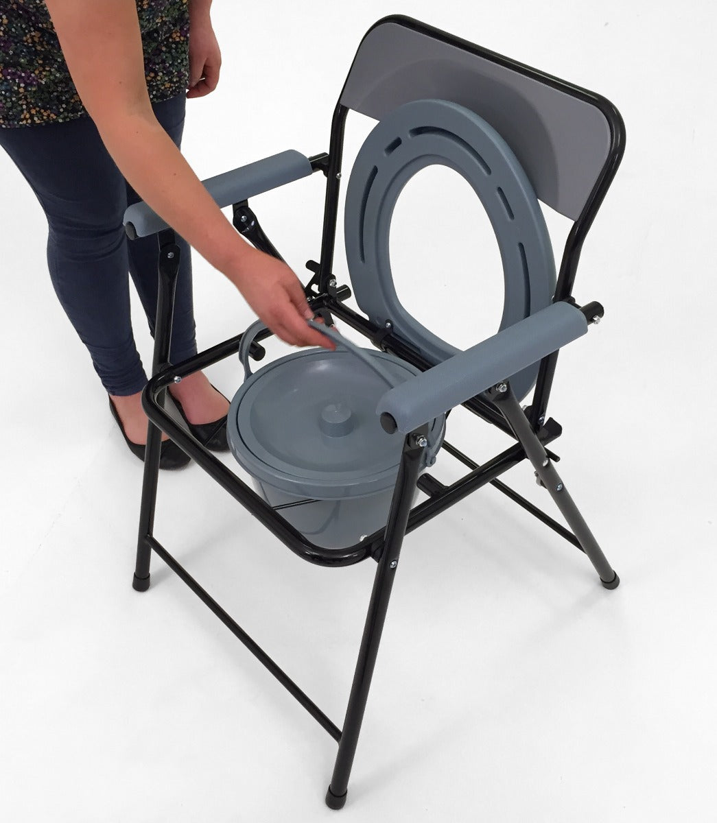 Lightweight Folding Commode Chair - Removing Commode