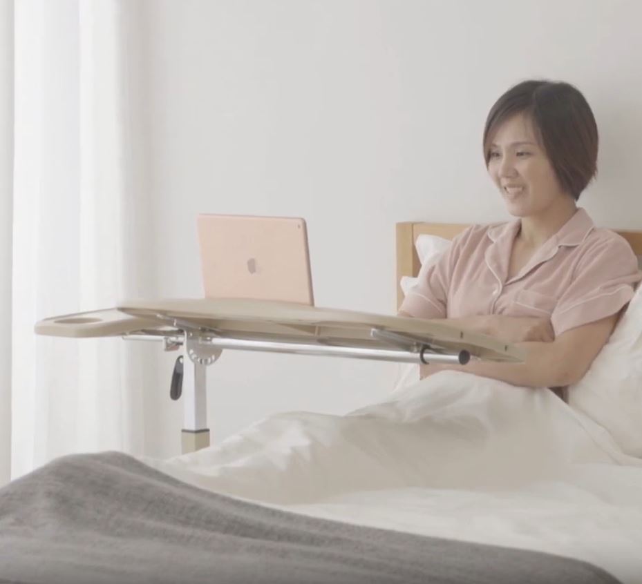 Deluxe over bed or chair table adjustable width height and angle