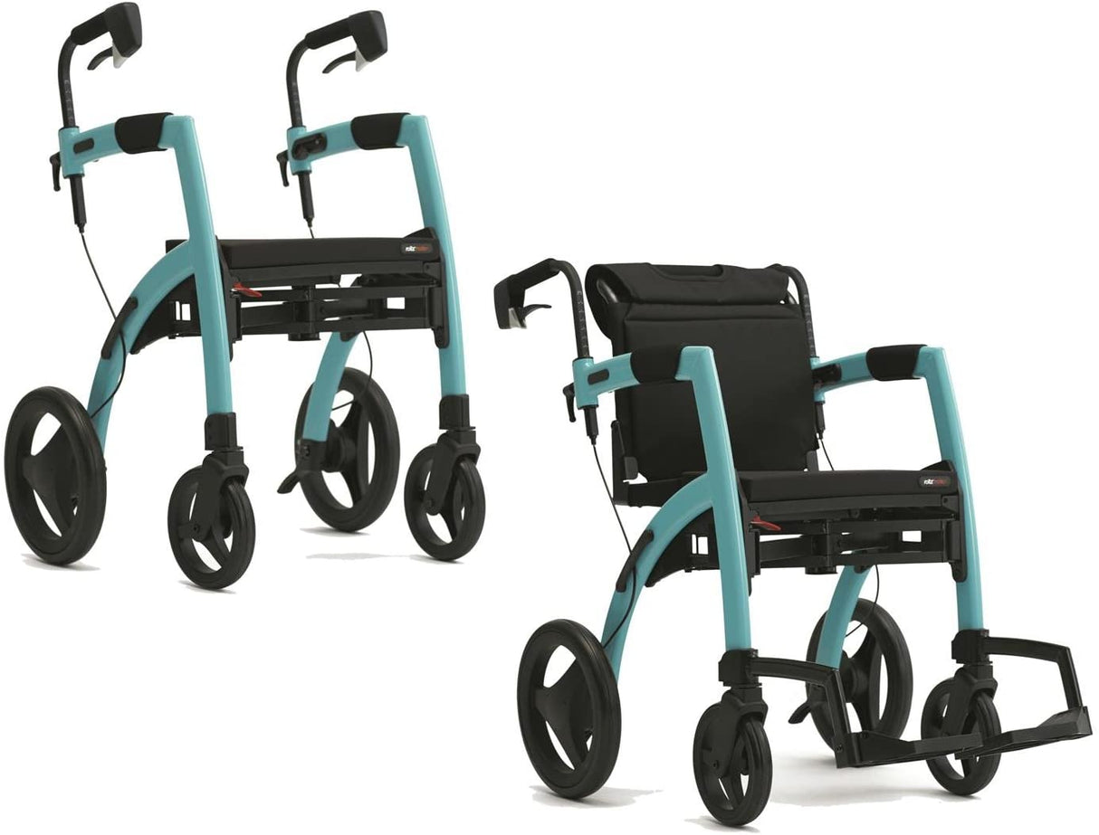Rollz Motion 2 in 1 Rollator and Wheelchair - Small Size-Blue