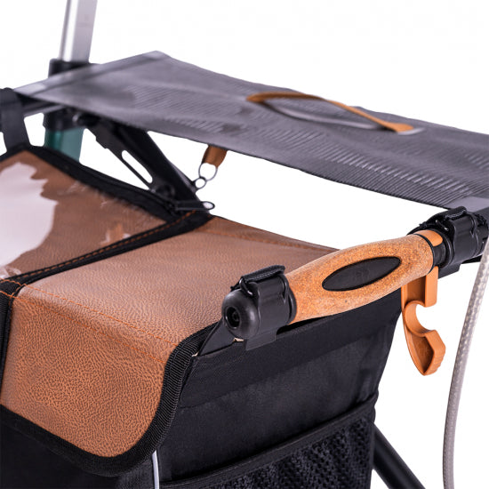 Saljol Carbon fibre Rollator lightweight 4 wheeled walker with seat and bag 5.8kg