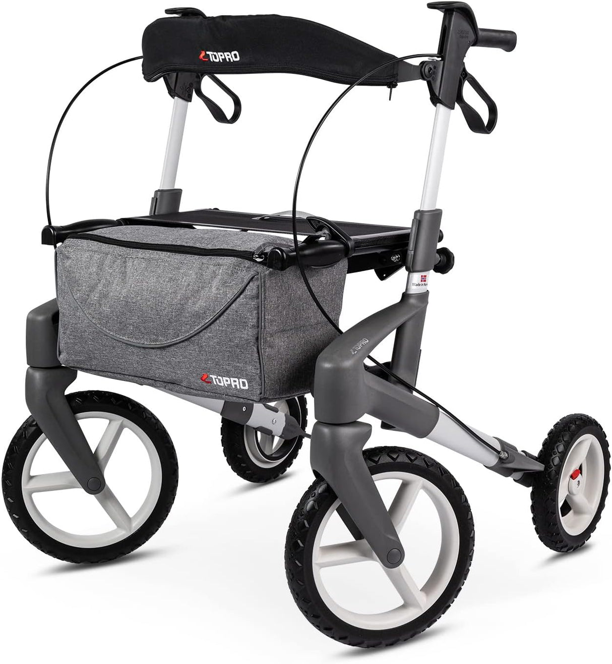 Topro Olympos ATR All terrain outdoor rollator - 7 Year Warranty-Small-Silver
