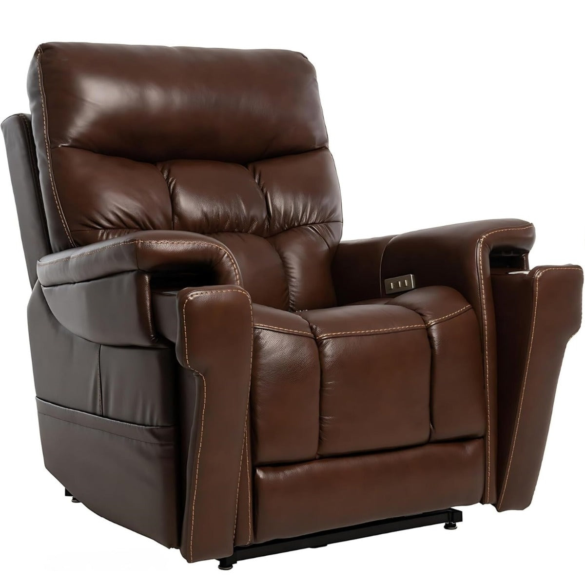 The Leather Ultra 5 Motor High leg Lift Rise Recliner Chair with Heat and Massage-Large