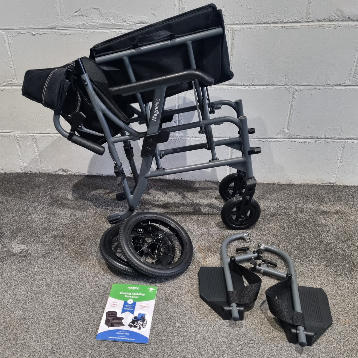Magnelite Ultra Lightweight Magnesium Alloy Folding Transit Wheelchair - Only 9.5kg