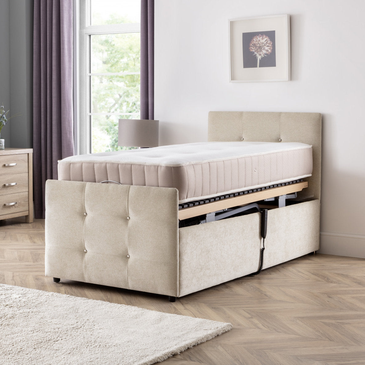 Wilsden Electric Adjustable Bed with High Low Vertical Lift