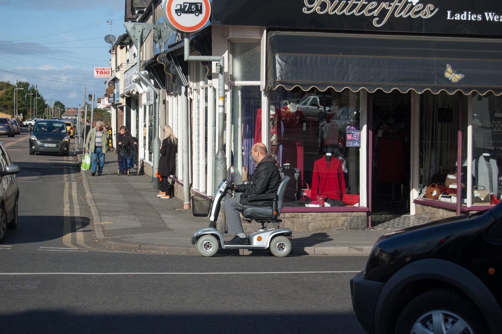 Mobility Scooter on High street
