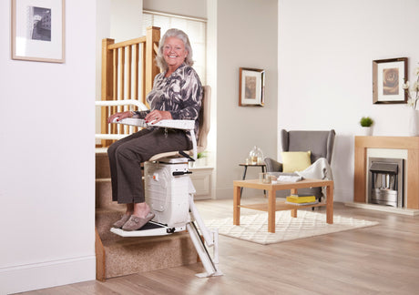 Lady on stairlift