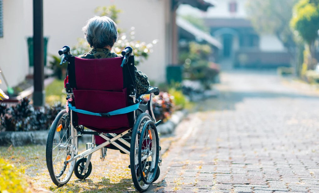 Woman in wheelchair