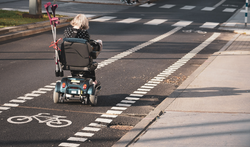 lady in mobility scooter