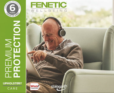 Protect your riser recliner against stains with Fenetic Wellbeing premium upholstery protection for added peace of mind.