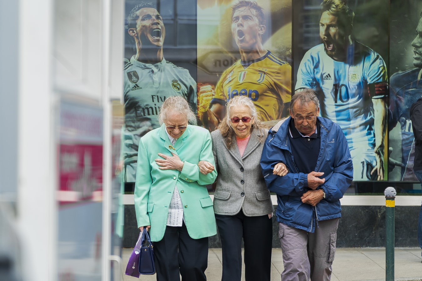 Elderly people walking