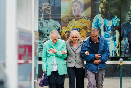 Elderly people walking