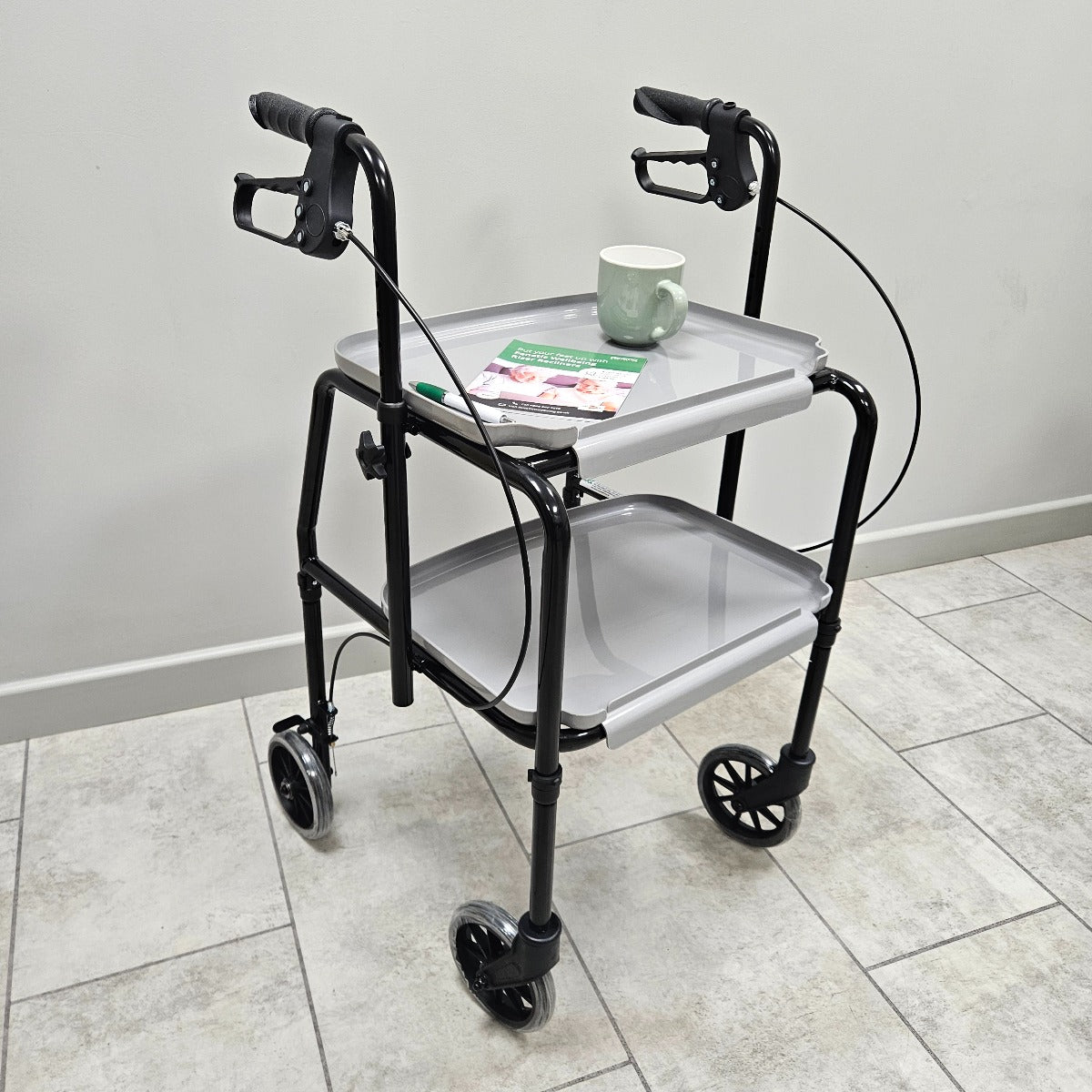 Mobility Trolley Walking Frame Indoor Rollator trays brakes