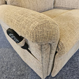 close up riser recliner, showcasing the remote.
