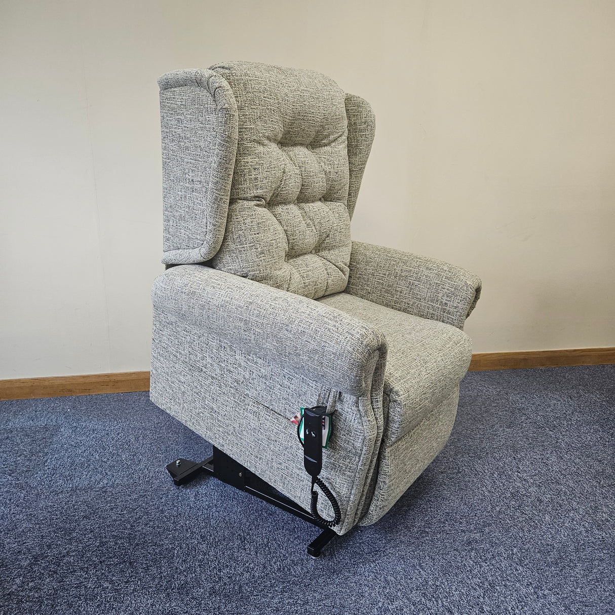 Gray fabric recliner chair