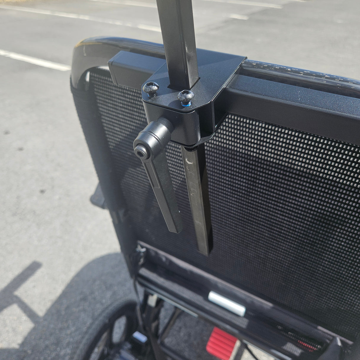 Close-up of a wheelchair