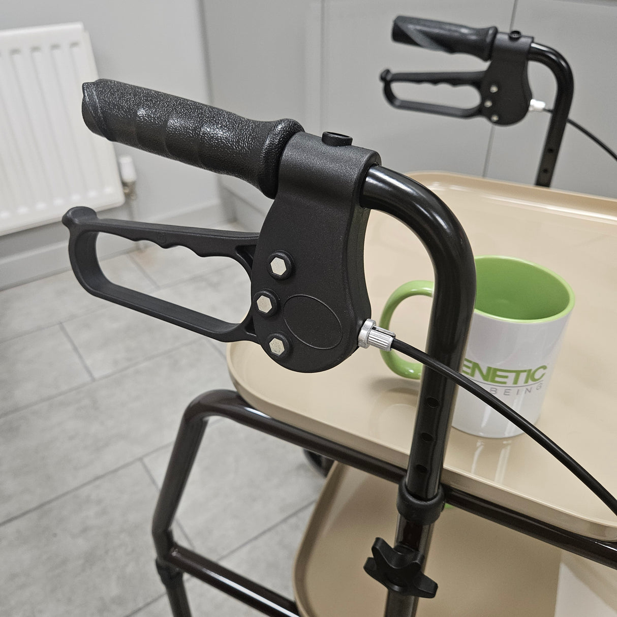 Mobility Trolley Walking Frame Indoor Rollator with trays and brakes