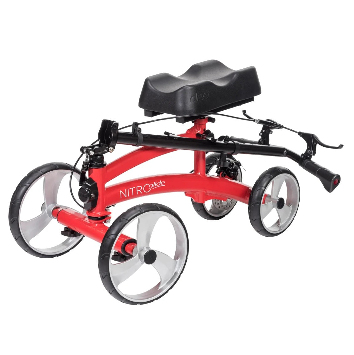 Red and black scooter with a visible Nitro Glide brand logo on a white background