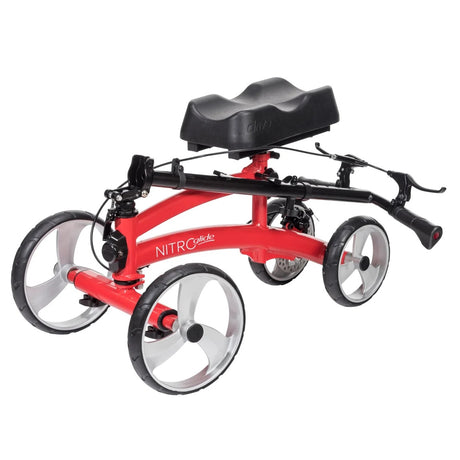 Red and black scooter with a visible Nitro Glide brand logo on a white background
