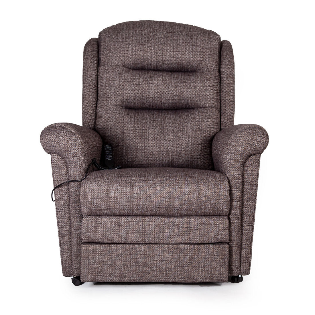 Gray recliner chair on a white background