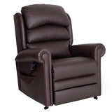 Brown leather recliner chair on a white background