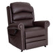 Brown leather recliner chair on a white background