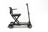 Black scooter with a seat on a white background