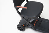 Black scooter with a seat on a white background