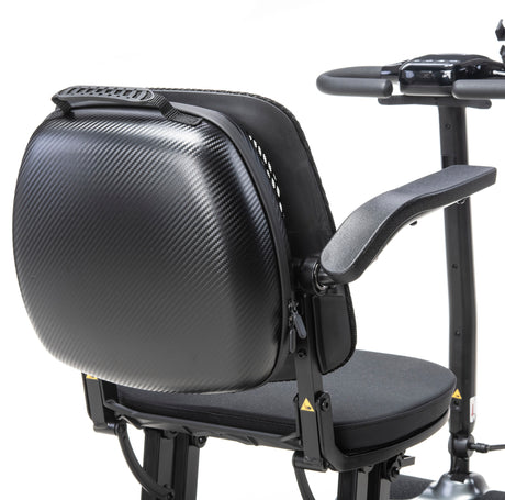 Black scooter with armrests on a white background