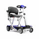 Mobility scooter with a seat on a white background