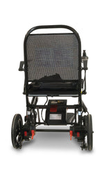 Black electric wheelchair on a white background