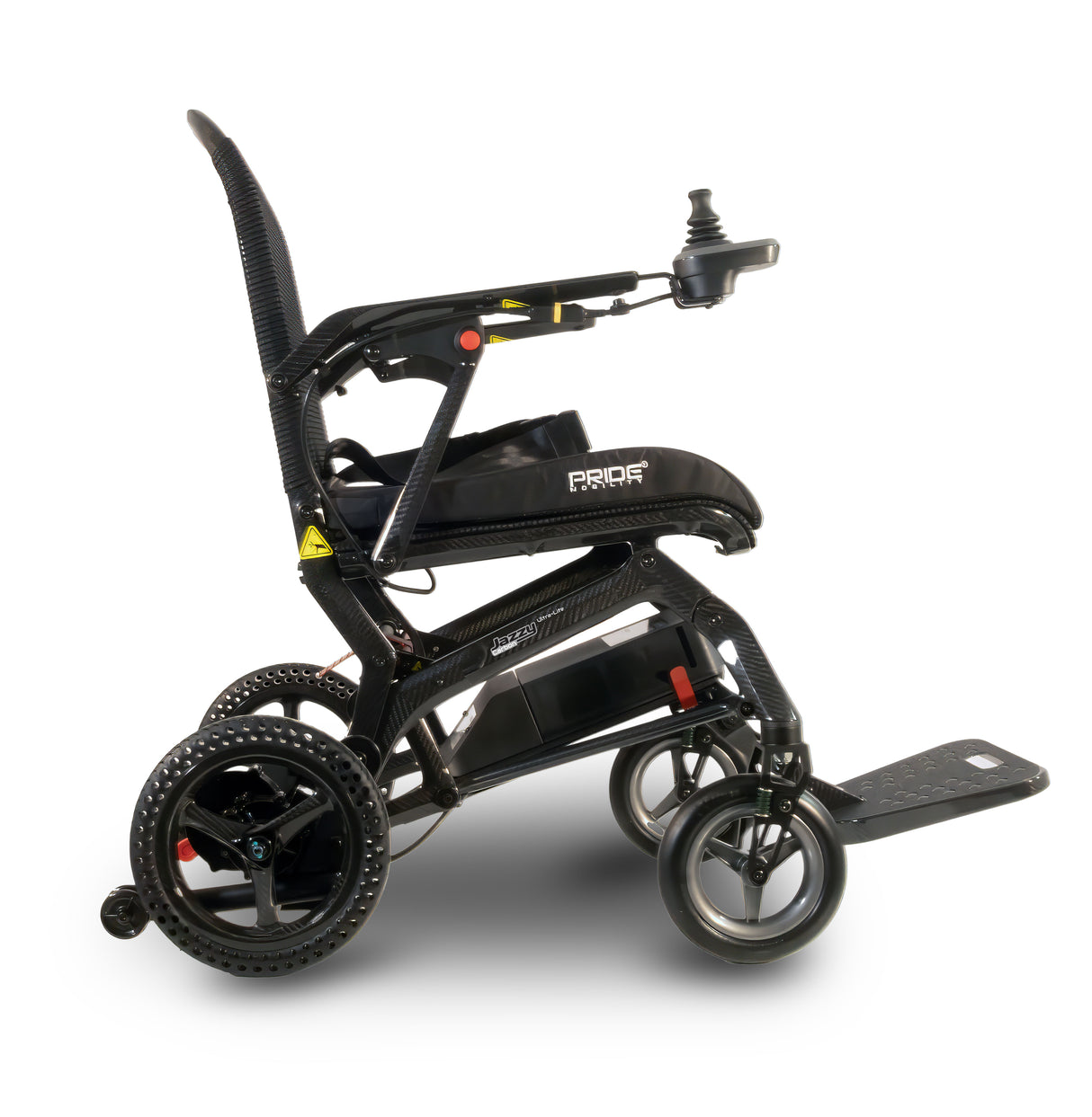 Black wheelchair on a white background