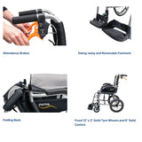 Karma Ergo Lite 2 Tall Transit Ultra Lightweight Folding Wheelchair - Crash Tested