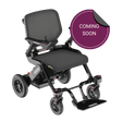 powerchair with 'Coming Soon' label on a transparent background