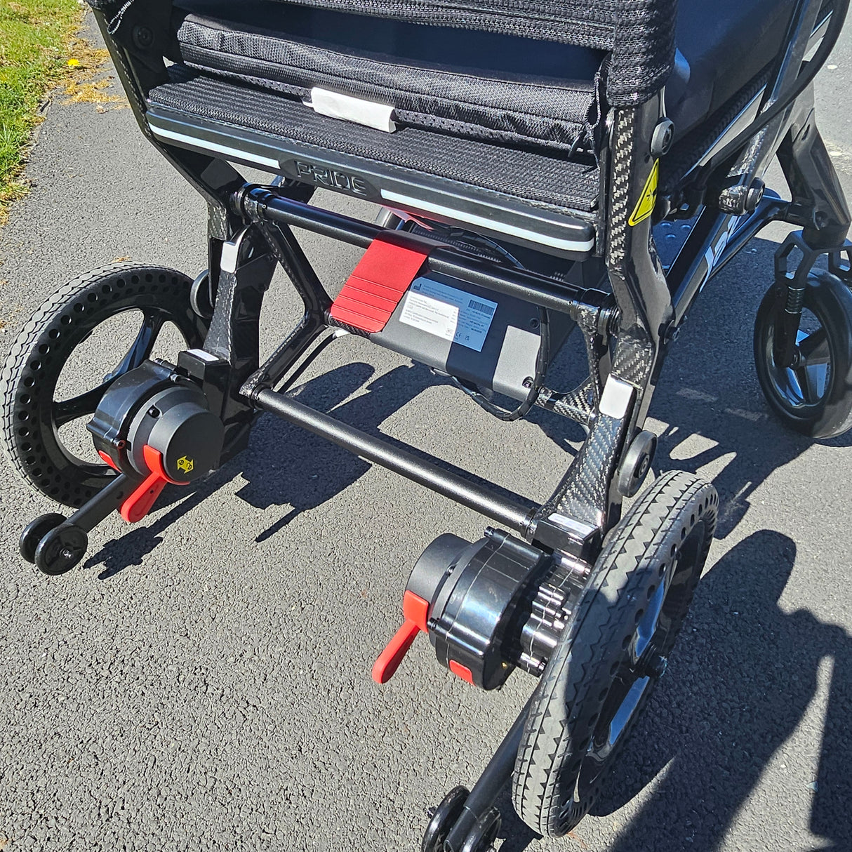 close up of a powerchair
