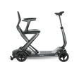 Gray electric scooter with a seat on a transparent background