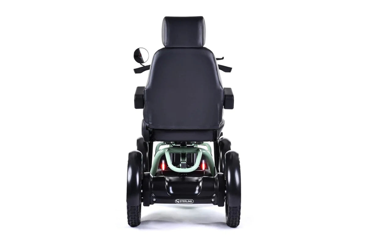 Black electric scooter on a white background