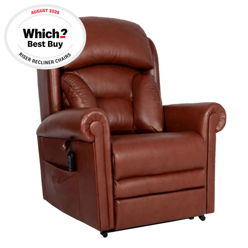 Cullingworth Leather Rise Recliner Chair with Powered Headrest and Lumbar
