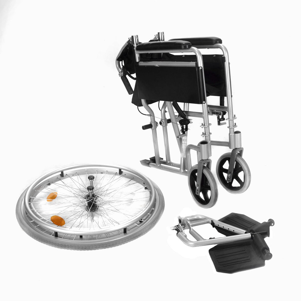 Lightweight folding self propel wheelchair 8.5kg with lapbelt handbrakes ECSP04